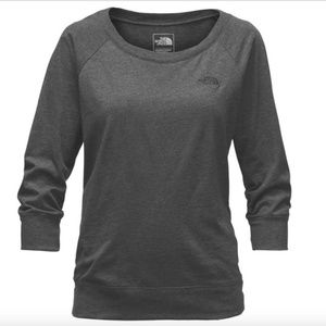 The North Face Jersey Boat Neck Heather Grey Sz M